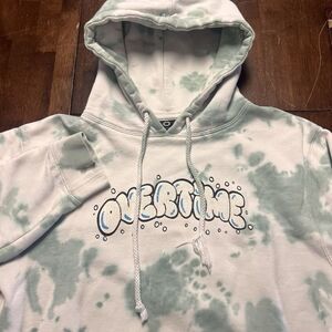 Overtime Elite Tie Dye Hoodie Sweatshirt Bubble Clouds Mens Small‎ Distressed
